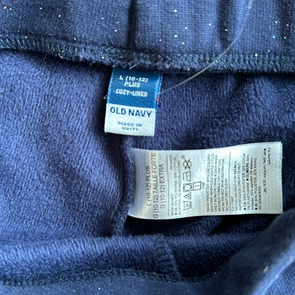 2 pair of Old Navy sparkly fleece lined leggings - Picture 3 of 9